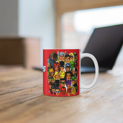 JLA/Avengers Coffee Mug, 11oz- George Perez Art - DC Comics/Marvel Comics Crossover - Superman, Thor, Iron Man, Batman
