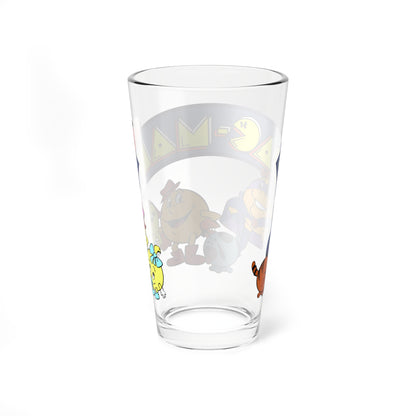 Pac-Man Pint Glass, 16oz - Ms Pac-Man, Baby Pac - Hanna-Barbera Saturday Morning Cartoon - 1980s