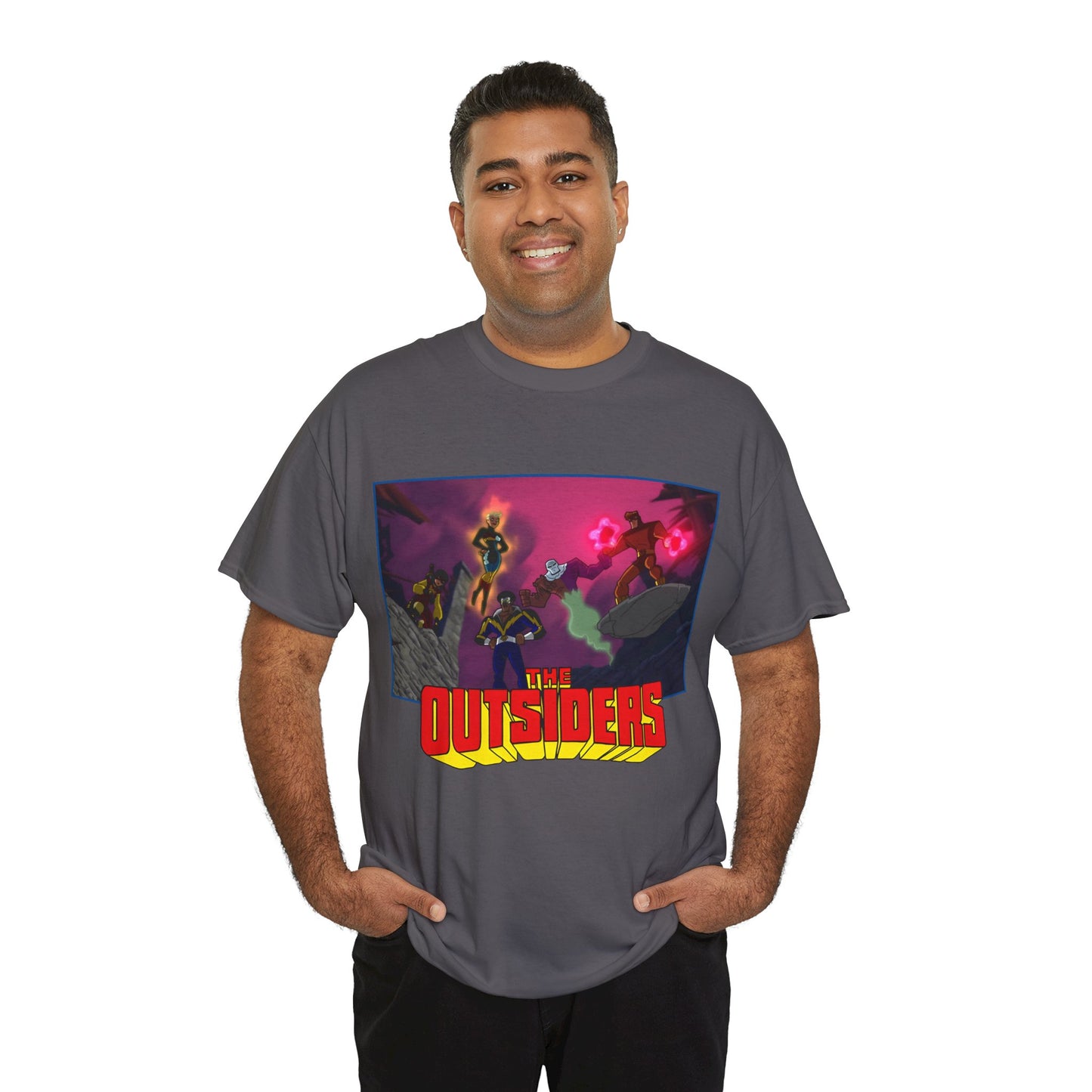 Outsiders T-Shirt - Batman: Brave & Bold Series - Halo, Geo-Force, Black Lightning, Katana, Metamorpho - DC Comics