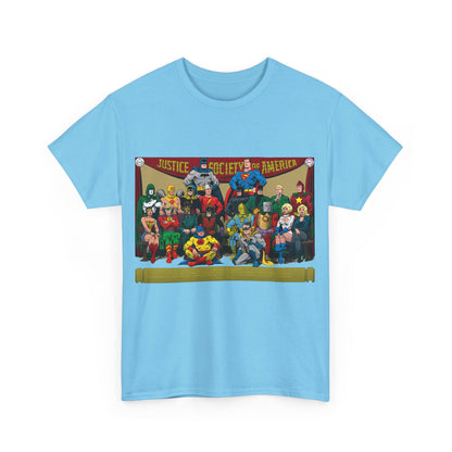 JSA T-Shirt - Sandman, Starman, Atom, Dr Fate, Mr Terrific, Flash, Green Lantern - DC Comics - Justice Society of America - Golden Age