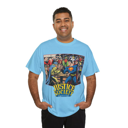 Justice Society of America T-Shirt - Superman, Wonder Woman, Atom, Starman, Huntress, Power Girl, Green Lantern, Batman, Plastic Man, Flash - JSA - DC Comics