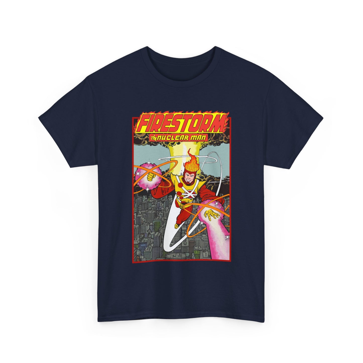 Firestorm the Nuclear Man T-Shirt - George Perez JLA Postcard Art 1980s - DC Comics - Justice League of America Member