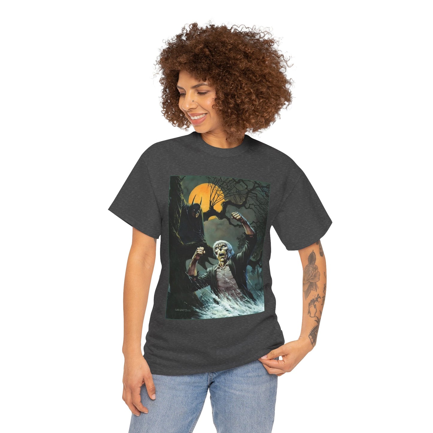 Solomon Grundy T-Shirt - Bernie Wrightson Art - Batman Watching From the Trees - DC Comics