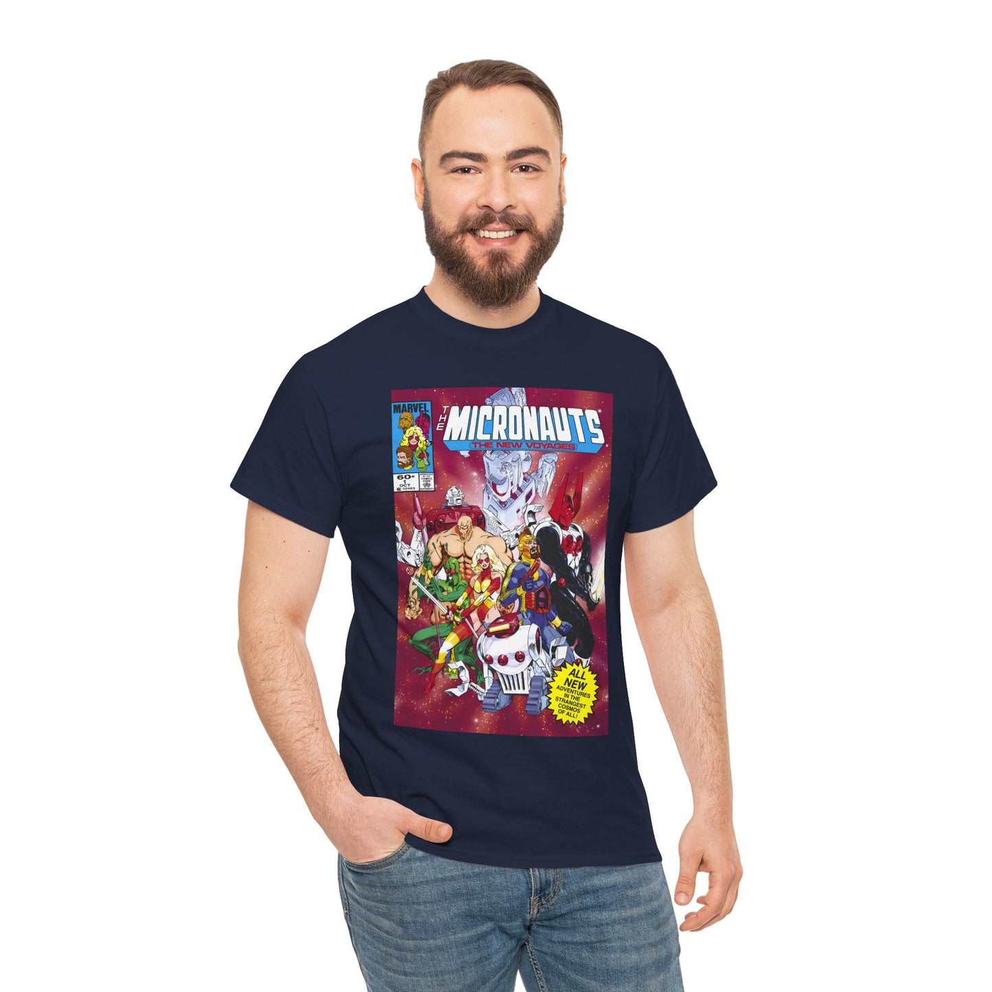 Micronauts: The New Voyages T-Shirt - Commander Arcturus Rann, Biotron, Marionette, Bug - Marvel Comics Series