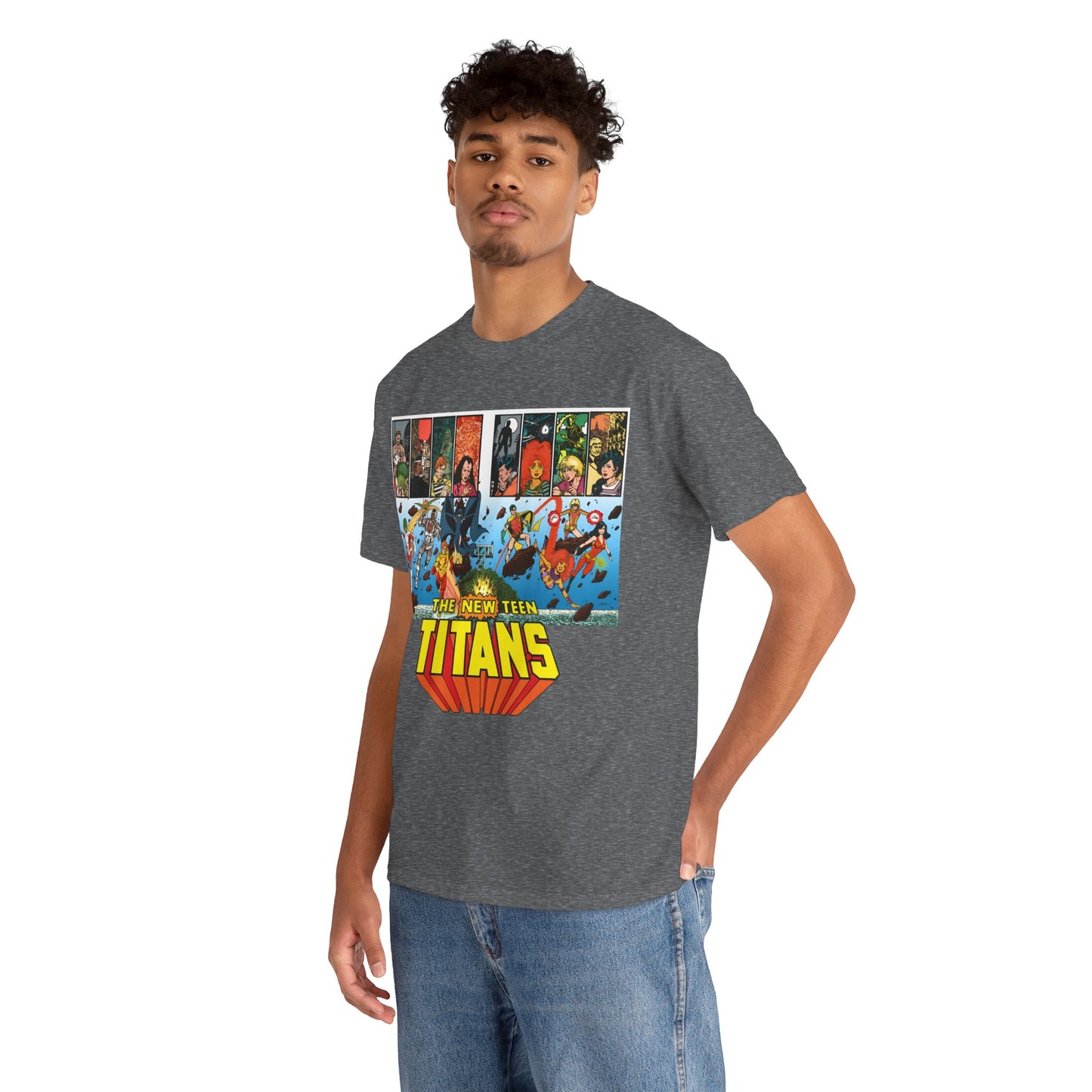 New Teen Titans T-Shirt - George Perez Art - Robin, Wonder Girl, Cyborg, Raven, Starfire, Kid Flash - DC Comics