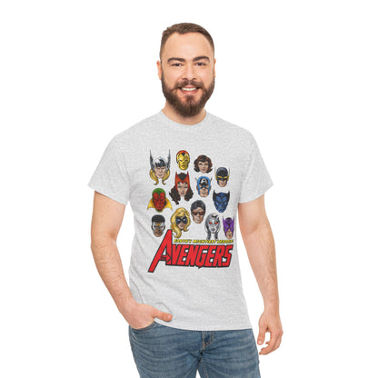 Avengers T-Shirt - John Byrne Art - Captain America, Scarlet Witch, Iron Man, Thor, Vision, Hawkeye, Wonder Man - Marvel Comics