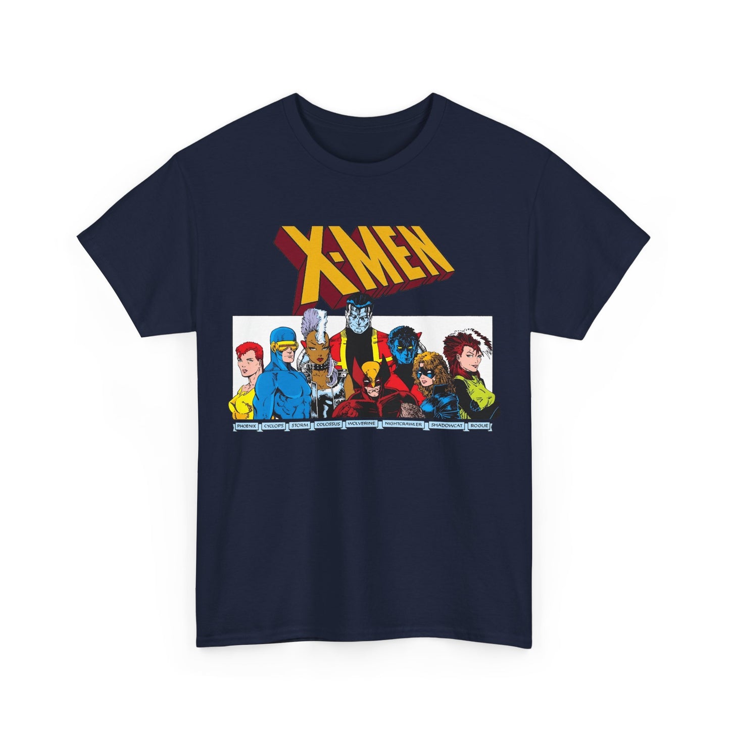 X-Men T-Shirt - Arthur Adams Art - Cyclops, Nightcrawler, Storm, Wolverine, Shadowcat, Phoenix (Rachel Summers), Colossus, Rogue - Marvel Comics