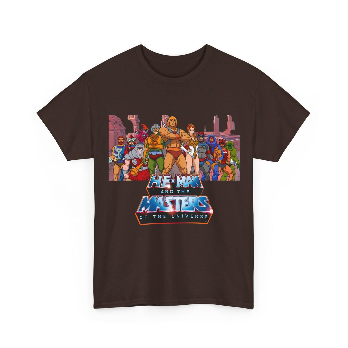Masters of the Universe T-Shirt - He-Man, Man-At-Arms, Teela, Orko, Fisto, Moss Man, Ram Man - 1980s Filmation Art