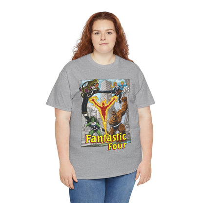 Fantastic Four T-Shirt - John Byrne Art - She-Hulk, Invisible Woman, Thing, Reed Richards, Human Torch - Baxter Building - Marvel Comics