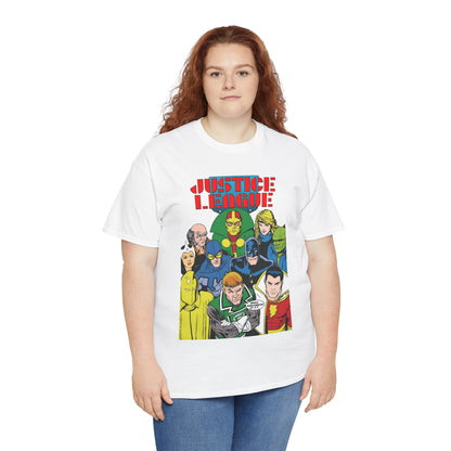 Justice League International T-Shirt - Kevin Maguire Art - JLI - DC Comics - Blue Beetle, Dr Fate, Batman, Mr Miracle, Martian Manhunter - Guy Gardner