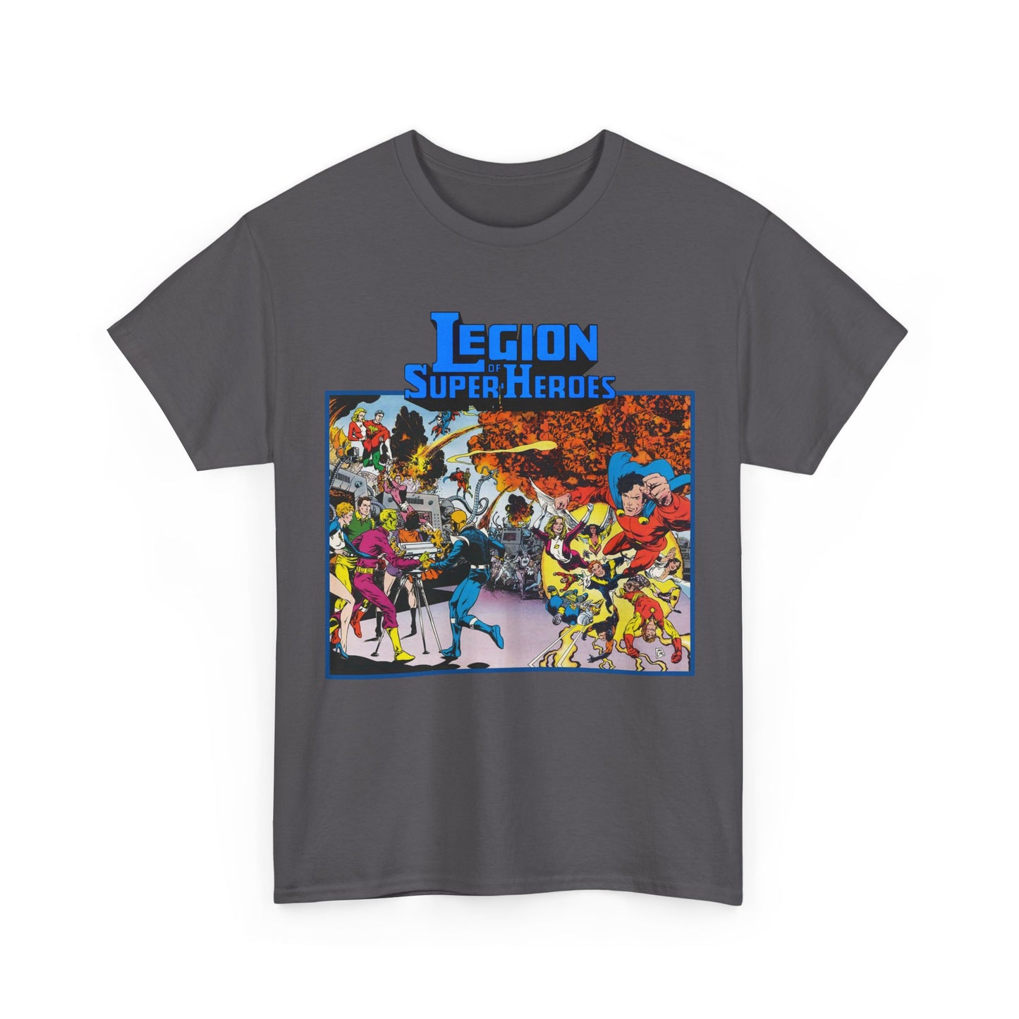 Legion of Super-Heroes T-Shirt - Steve Lightle Art - Mon-El, Saturn Girl, Brainiac 5, Sun Boy, Lightning Lad, Dawnstar, Timber Wolf - LOSH - DC Comics