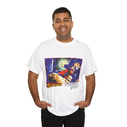 Superman & Fantastic Four T-Shirt - Marvel, DC Comics - Alex Ross, Dan Jurgens - 1990s Crossover Vs Galactus