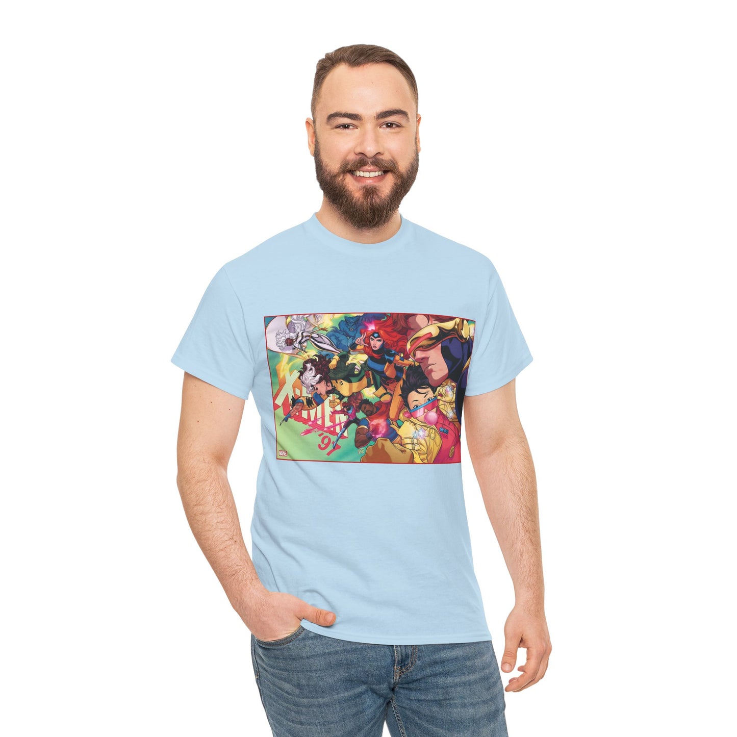 X-Men '97 T-Shirt - Russell Dauterman Art - Cyclops, Jean Grey, Rogue, Storm, Jubilee, Beast, Gambit, Bishop, Wolverine - Marvel Comics