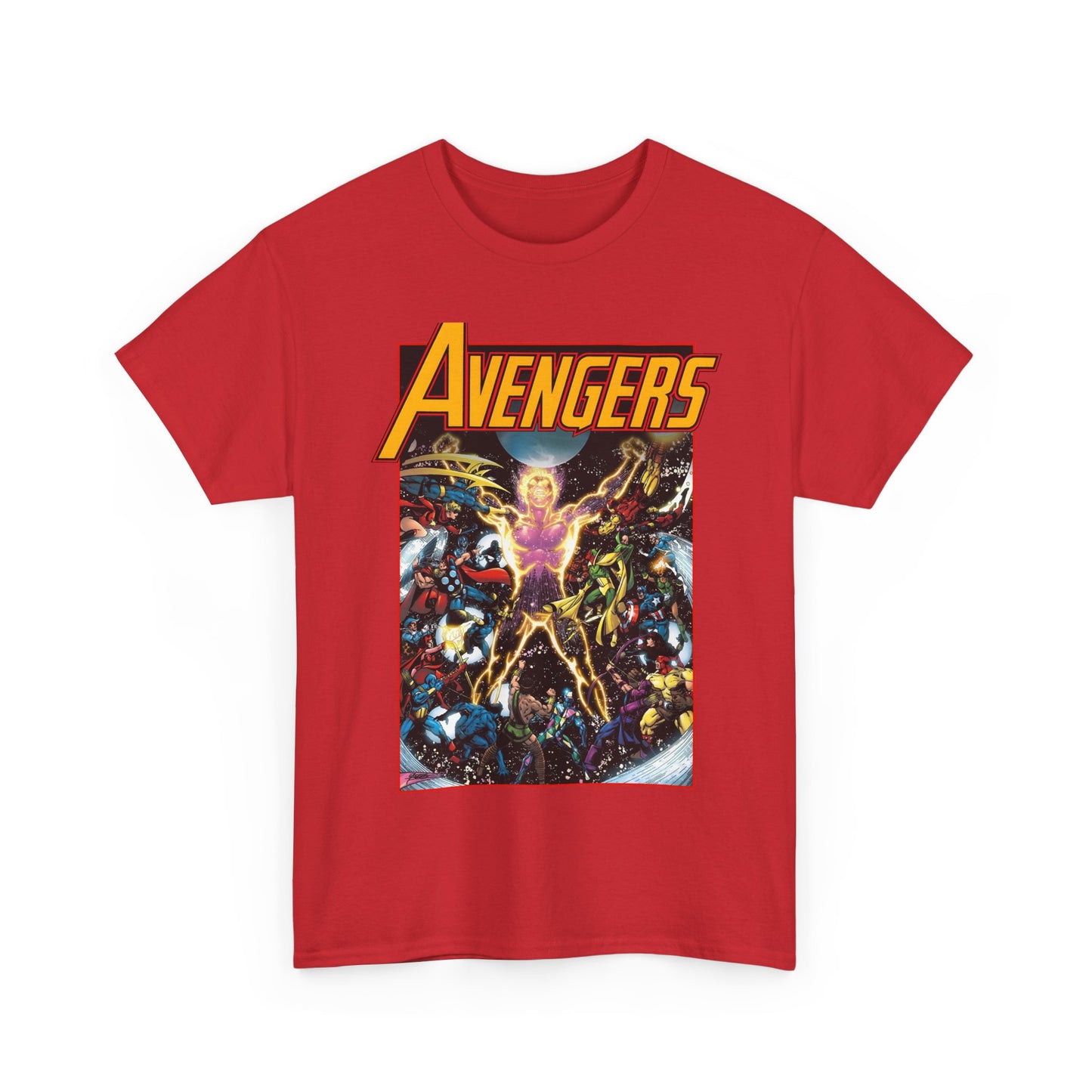 Avengers T-Shirt - George Perez Art - Korvac Saga - Guardians of the Galaxy - Thor, Captain America, Iron Man, Scarlet Witch, Vision, Wonder Man, Hawkeye - Marvel Comics