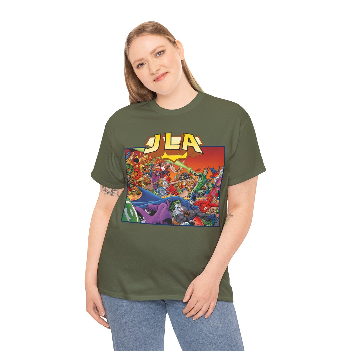 JLA: The Nail T-Shirt - Alan Davis Art - Green Lantern, Batman, Wonder Woman, Flash - DC Comics