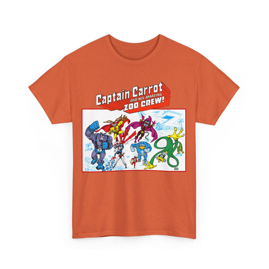 Captain Carrot & His Amazing Zoo Crew T-Shirt - DC Comics Series - Funny Animal Retro 1980s - Pig-Iron, Yankee Poodle, Rubberduck