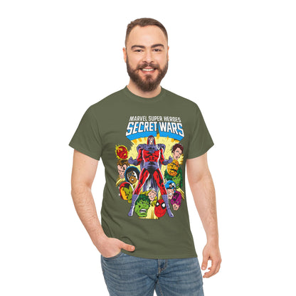 Marvel Super Heroes Secret Wars T-Shirt - Magneto, Captain America, Iron Man, She-Hulk, Hulk, Human Torch, Captain Marvel, Hawkeye - Marvel Comics