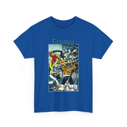 Fantastic Four T-Shirt - George Perez Art - Reed Richards, Invisible Woman, Human Torch, The Thing - Marvel Comics