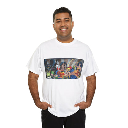 Justice League T-Shirt - Kevin Maguire Art - Superman, Wonder Woman, Flash, Aquaman, Green Lantern - DC Comics