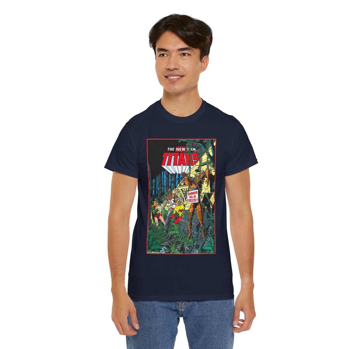 New Teen Titans T-Shirt - George Perez Art - Robin, Cyborg, Kid Flash, Robotman - DC Comics