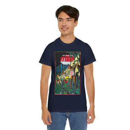 New Teen Titans T-Shirt - George Perez Art - Robin, Cyborg, Kid Flash, Robotman - DC Comics
