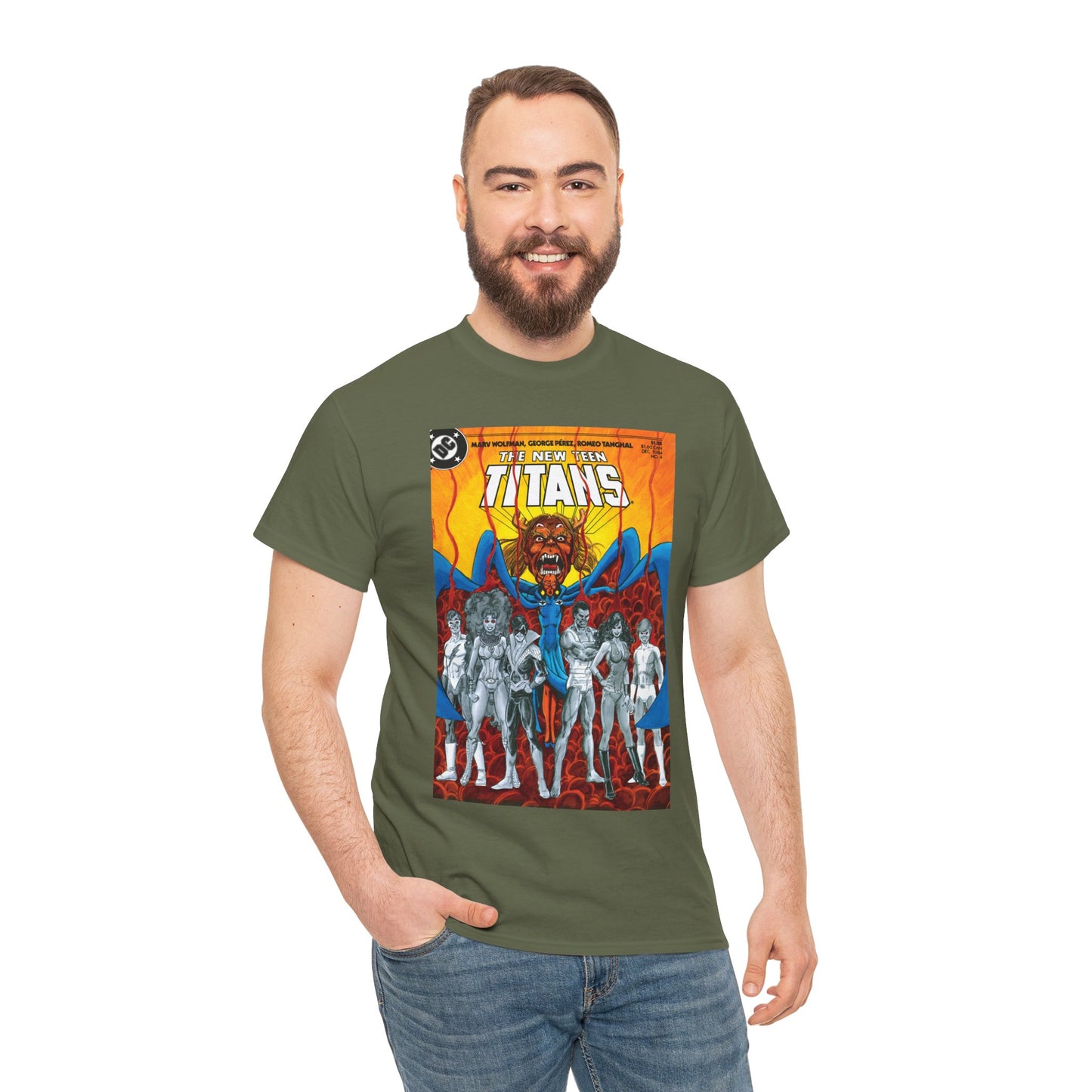 New Teen Titans #4 T-Shirt - George Perez Art - Trigon the Terrible - DC Comics