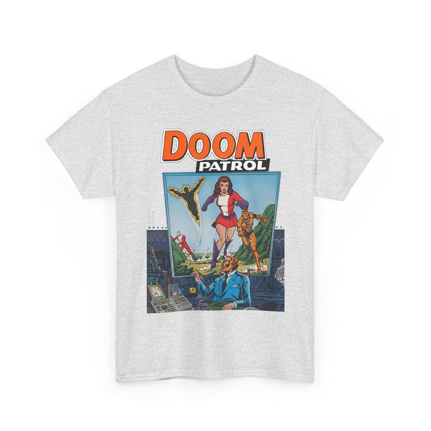 Doom Patrol T-Shirt - George Perez Art - Elasti-Girl, Robotman, Negative Man, The Chief - DC Comics Digest Cover Art