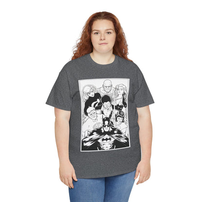 Batman & the Outsiders T-Shirt - Kevin Maguire Art - Black & White - Black Lightning, Metamorpho, Halo, Looker, Katana, Geo-Force - DC Comics
