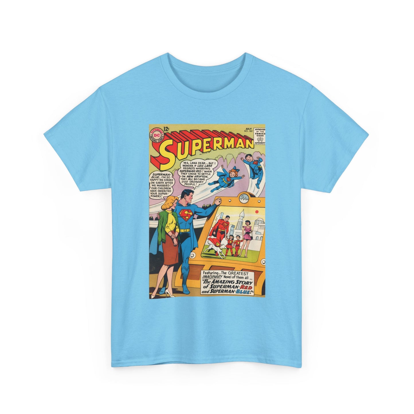 Superman #162 T-Shirt - Superman Blue & Red - Classic Silver Age Imaginary Story - DC Comics