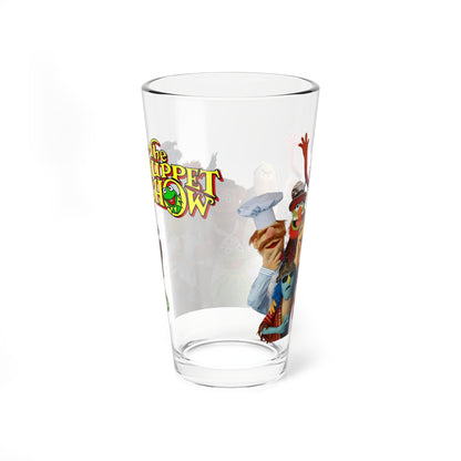 The Muppet Show Pint Glass 16oz Jim Henson Cartoon Kermit Miss Piggy Fozzie Gonzo Animal Beaker Retro 70s Variety TV Show Vintage Fan Gift