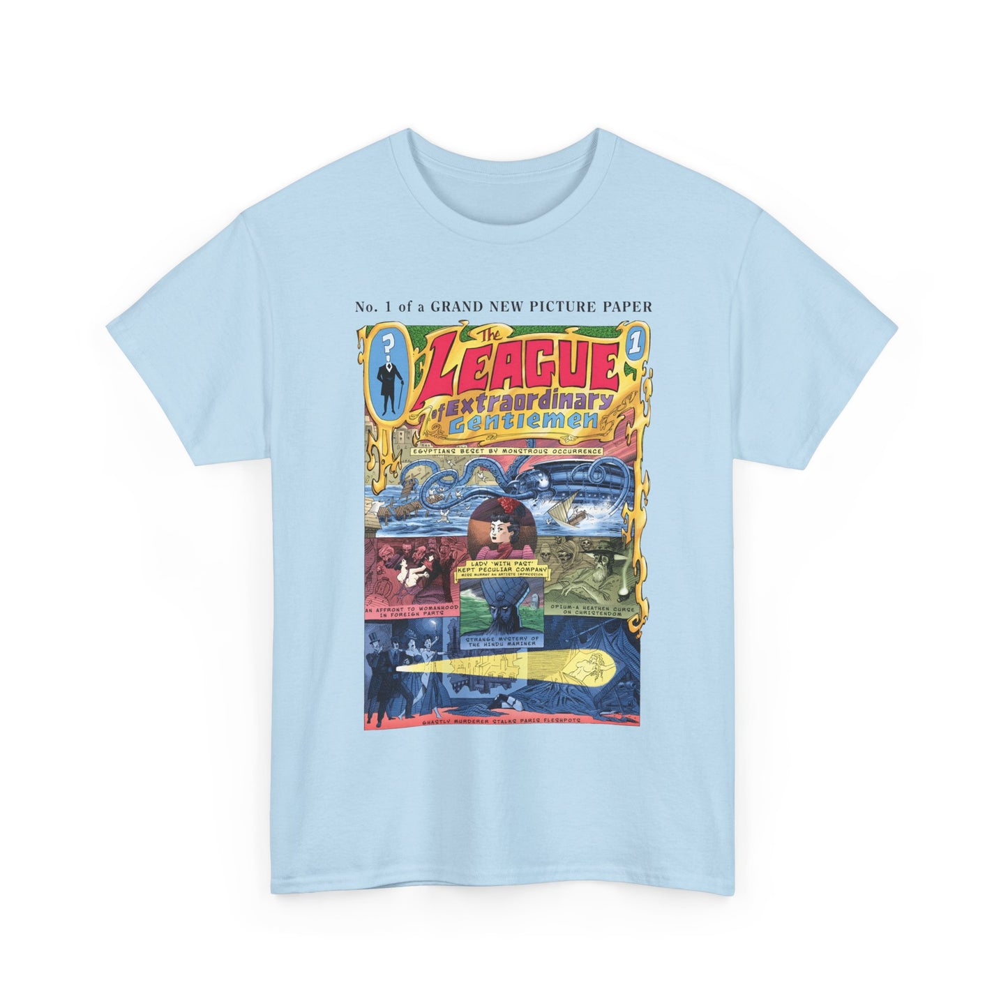 League of Extraordinary Gentlemen T-Shirt - Kevin O'Neill Art - Mina Murray, Captain Nemo, Allan Quatermain, Dr. Jekyll, & The Invisible Man - Alan Moore Story - DC Comics