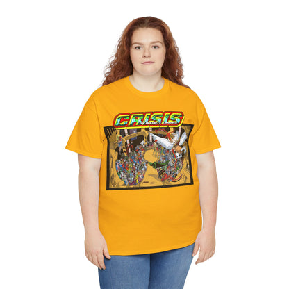 Crisis on Infinite Earths T-Shirt - George Perez & Jerry Ordway Art - The Monitor's Satellite - DC Comics