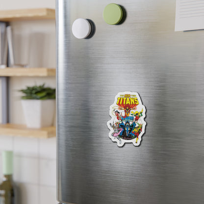 New Teen Titans Die-Cut Magnet - George Perez Art - Robin, Wonder Girl, Cyborg, Starfire, Raven, Changeling, Kid Flash - Titans Tower - DC Comics - 3", 4", 5", 6"