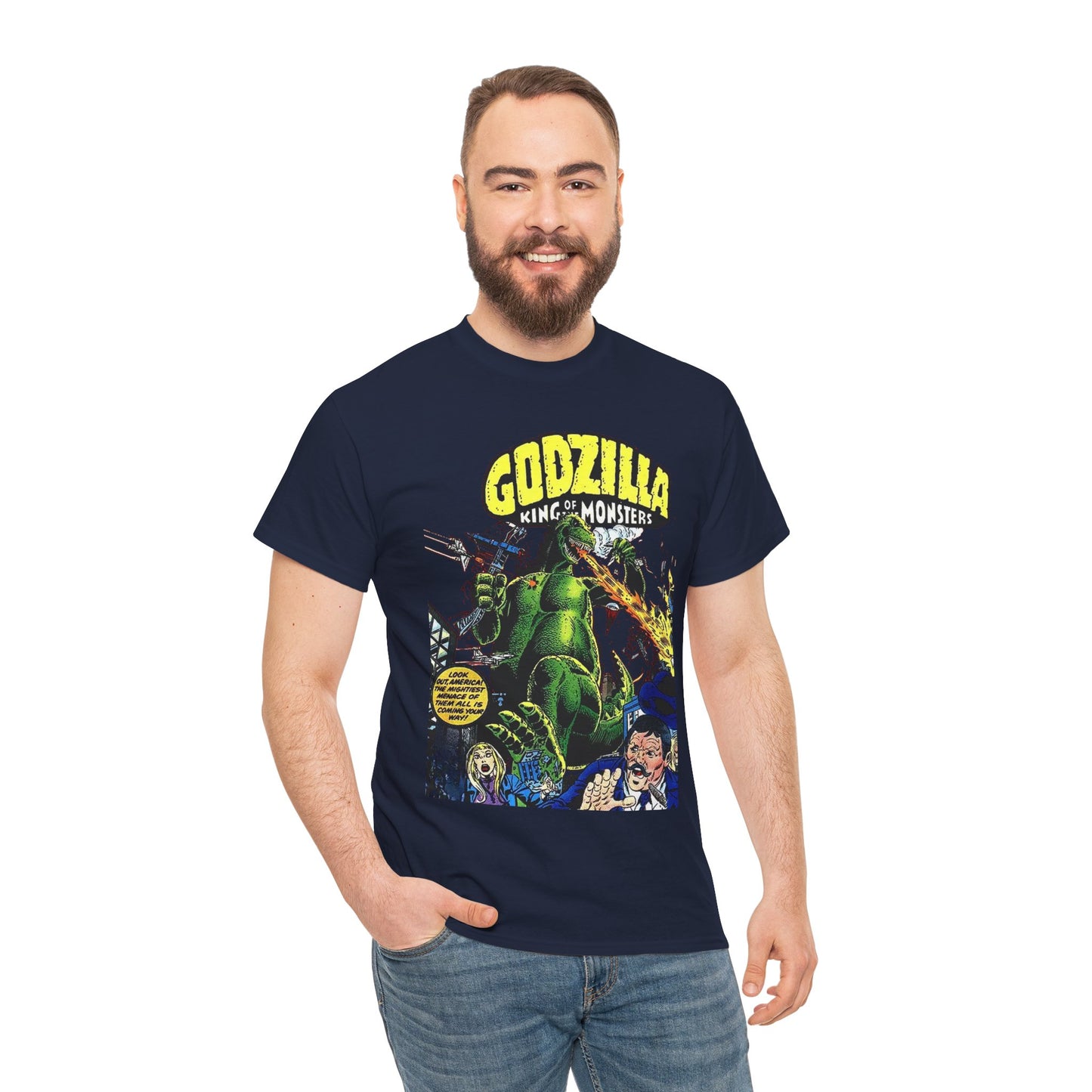 Godzilla T-Shirt - King of the Monsters - 1970s Comic Series - Marvel Comics - Bronze Age Monster Comic