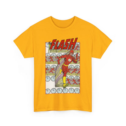 Flash T-Shirt - George Perez Art - JLA Postcard Set - 1980s Art - Justice League of America Satellite Era - Barry Allen, the Fastest Man Alive - DC Comics