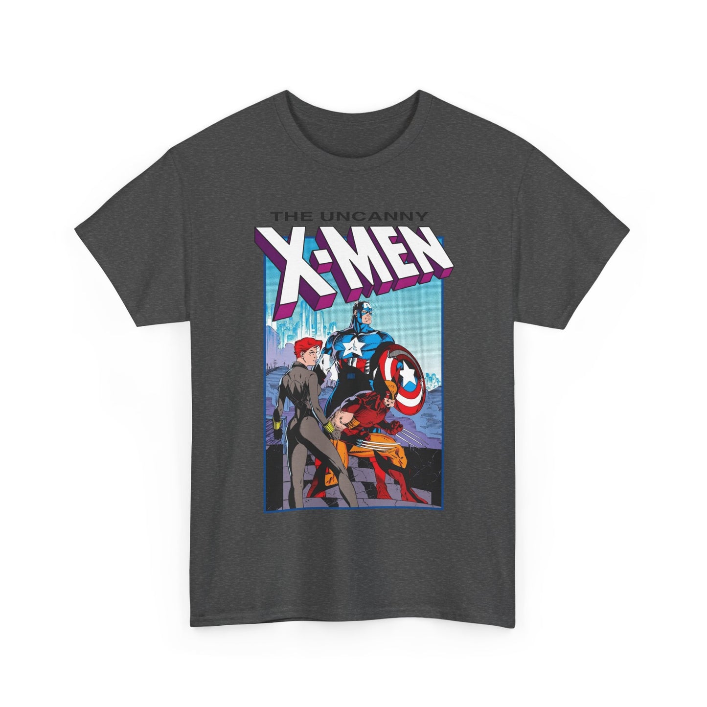 Uncanny X-Men T-Shirt - Jim Lee Art - #268 Cover - Captain America, Black Widow, Wolverine - Marvel Comics