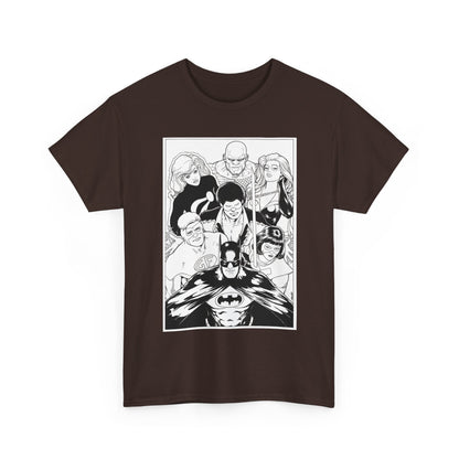 Batman & the Outsiders T-Shirt - Kevin Maguire Art - Black & White - Black Lightning, Metamorpho, Halo, Looker, Katana, Geo-Force - DC Comics