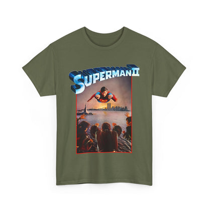 Superman II T-Shirt - Christopher Reeve, Terence Stamp, Sarah Douglas - Vs General Zod, Ursa, Non - Phantom Zone Villains - 1980 Movie Poster - DC Comics