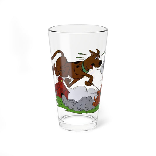 Scooby Doo & Scrappy Pint Glass, 16oz - Hanna-Barbera Cartoon Characters - Heel - Mystery, Inc