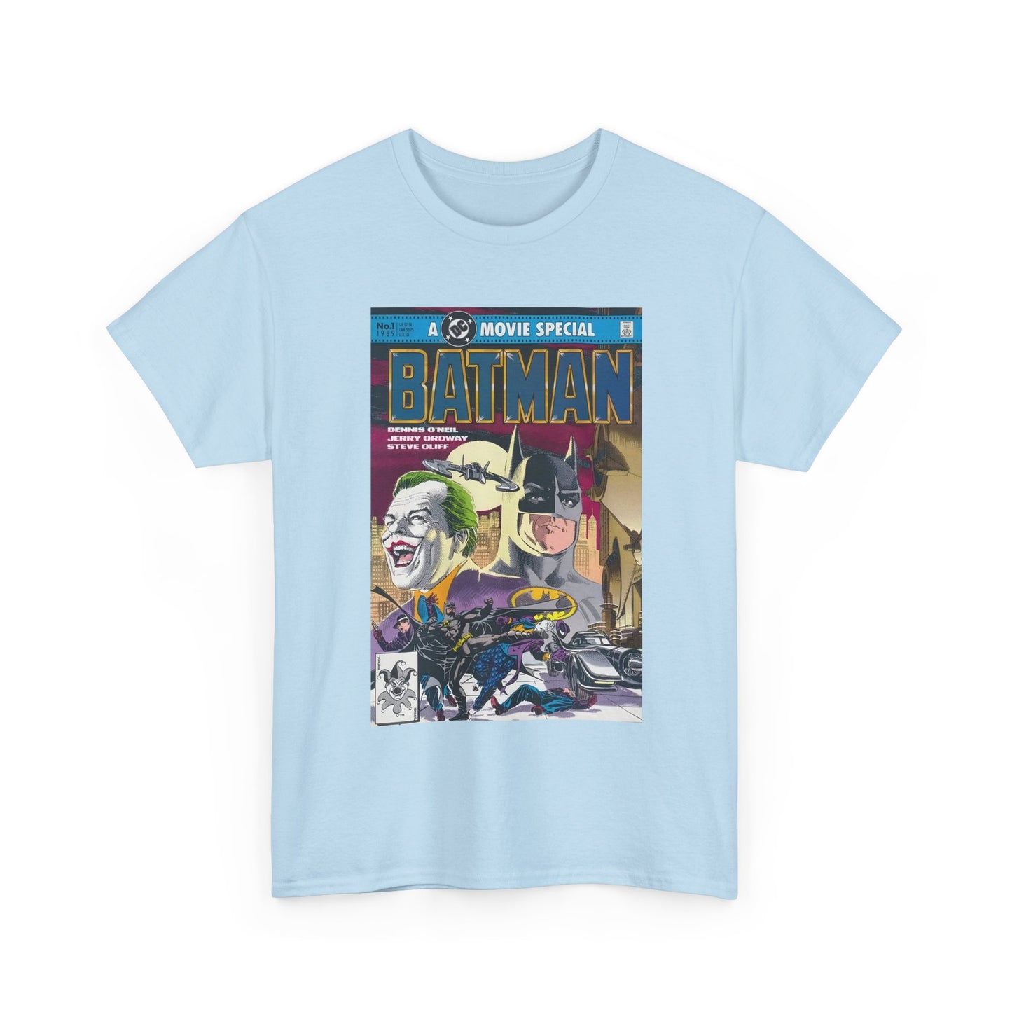 Batman Movie T-Shirt - Jerry Ordway Art - Bruce Wayne & Joker - Gotham City - DC Comics