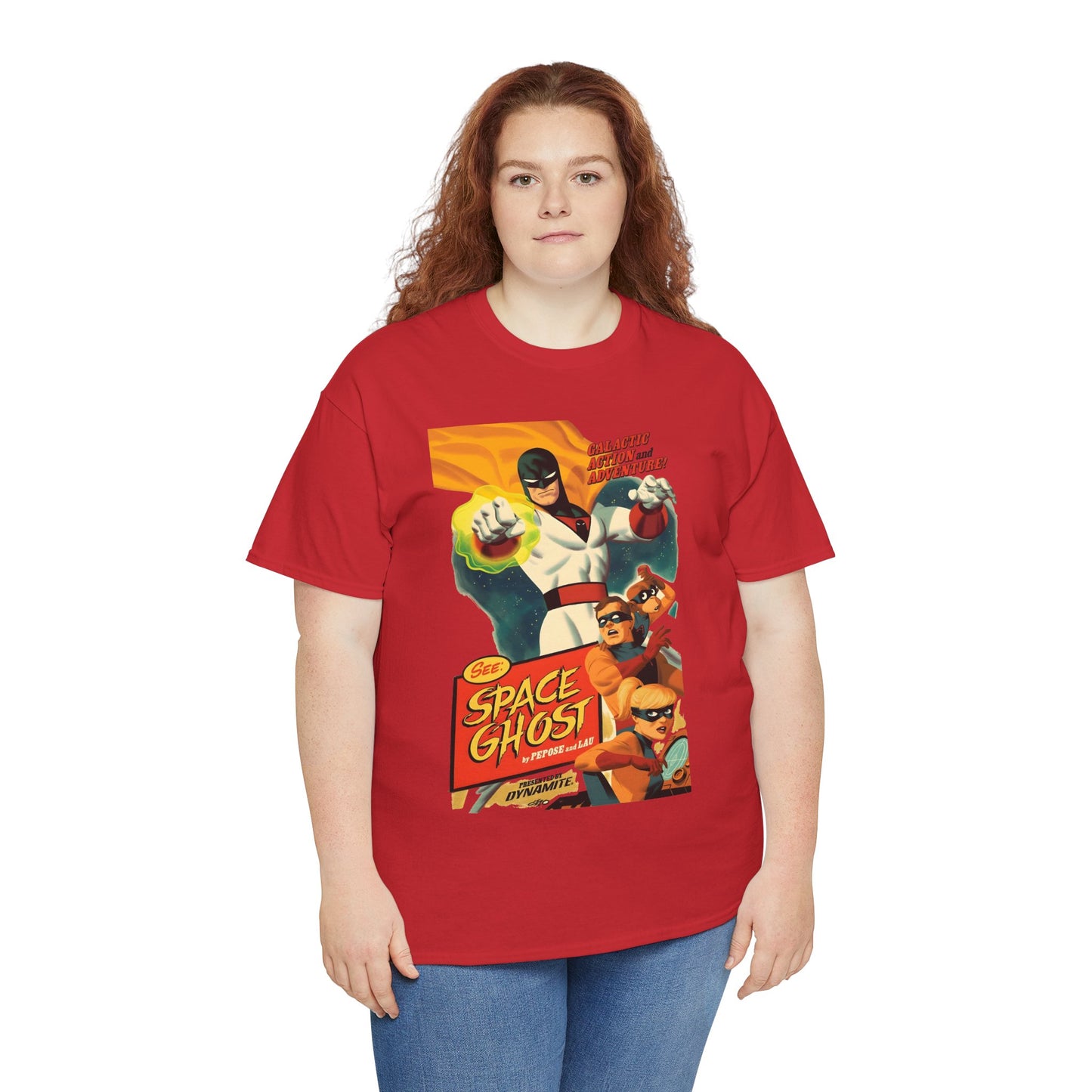 Space Ghost T-Shirt - Frank Cho Art - Jan, Jace & Blip - Movie Poster Style Artwork - Alex Toth Creation - Hanna-Barbera Cartoon