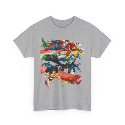 DC Legends T-Shirt - John Byrne Art - Superman, Dr Fate, Blue Beetle, Wonder Woman, Black Canary, Guy Gardner - DC Comics