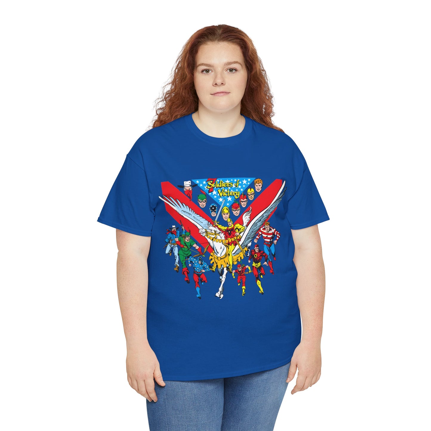 7 Soldiers of Victory T-Shirt - Speedy, Vigilante, Green Arrow, Stripesy, Crimson Avenger, Star-Spangled Kid - Golden Age Heroes of the DC Universe