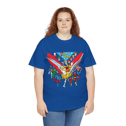 7 Soldiers of Victory T-Shirt - Speedy, Vigilante, Green Arrow, Stripesy, Crimson Avenger, Star-Spangled Kid - Golden Age Heroes of the DC Universe