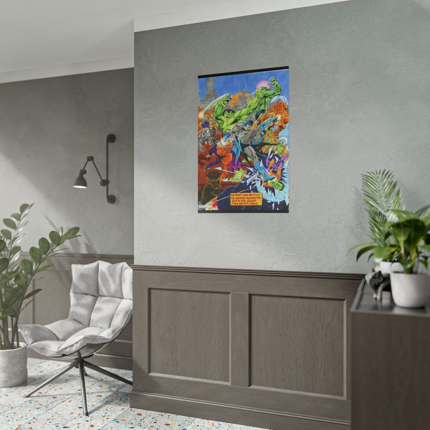 Batman Vs Incredible Hulk Rolled Poster - José Luis García-López Art - Two-Face & the Leader - DC Comics, Marvel Comics - Multiple Sizes Up to 24"x36"