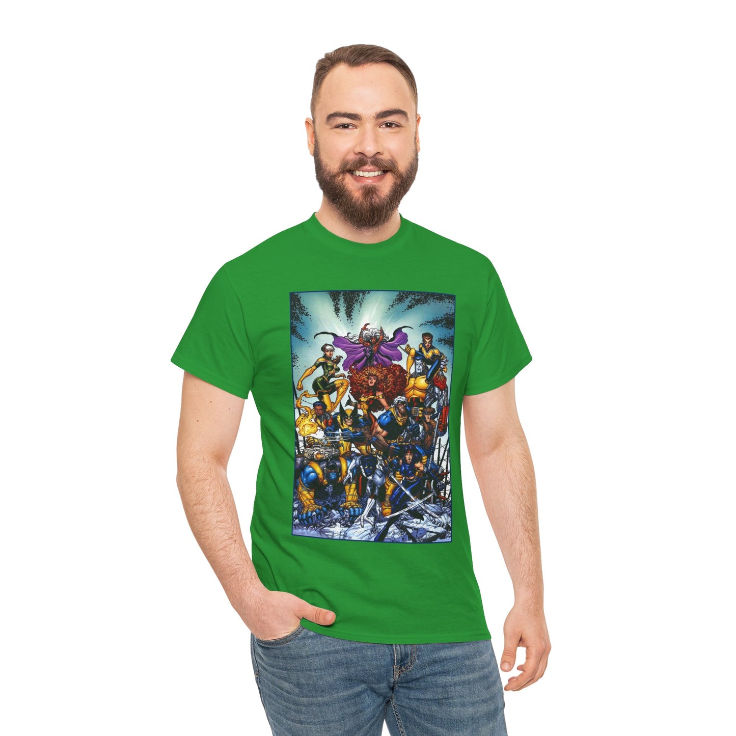 X-Men Revolution T-Shirt - Arthur Adams Art - Jean Grey, Storm, Wolverine, Cable, Rogue, Beast, Colossus, Gambit, Nightcrawler, Psylocke, Thunderbird III - Marvel Comics