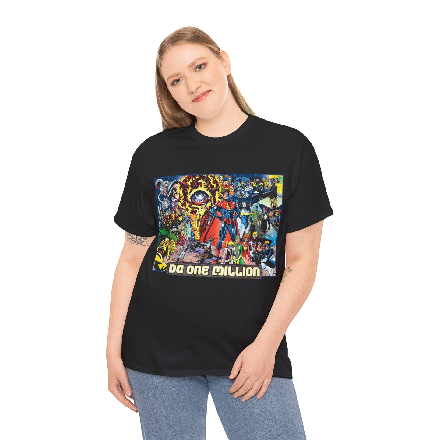 DC One Million T-Shirt - Phil Jimenez Art - Future Versions of Superman, Batman, Wonder Woman, Green Lantern, Flash - DC Comics