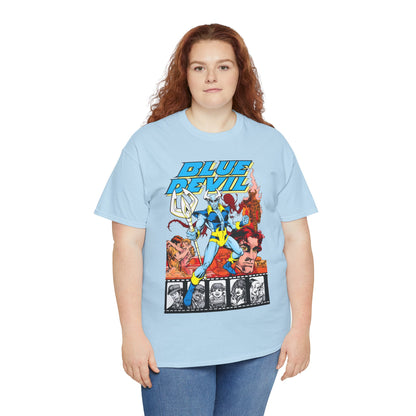 Blue Devil T-Shirt -  Dan Mishkin, Gary Cohn, & Paris Cullins - Dan Cassidy, Hollywood Stuntman - 1980s DC Comics Series