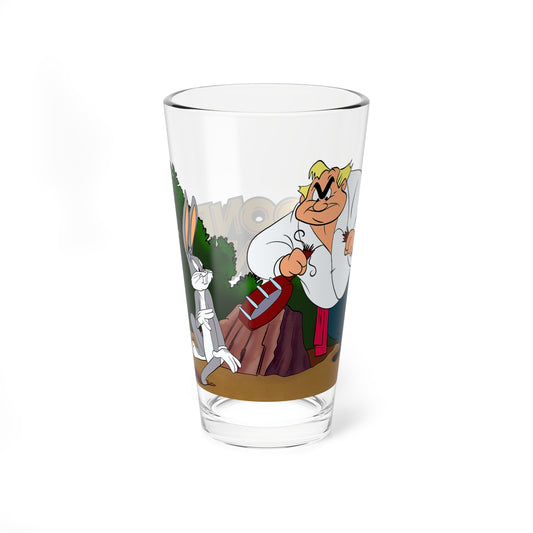 Bugs Bunny & Giovanni Jones Pint Glass, 16oz - Long-Haired Hare - Looney Tunes TV Cartoon - WB Bugs Foe