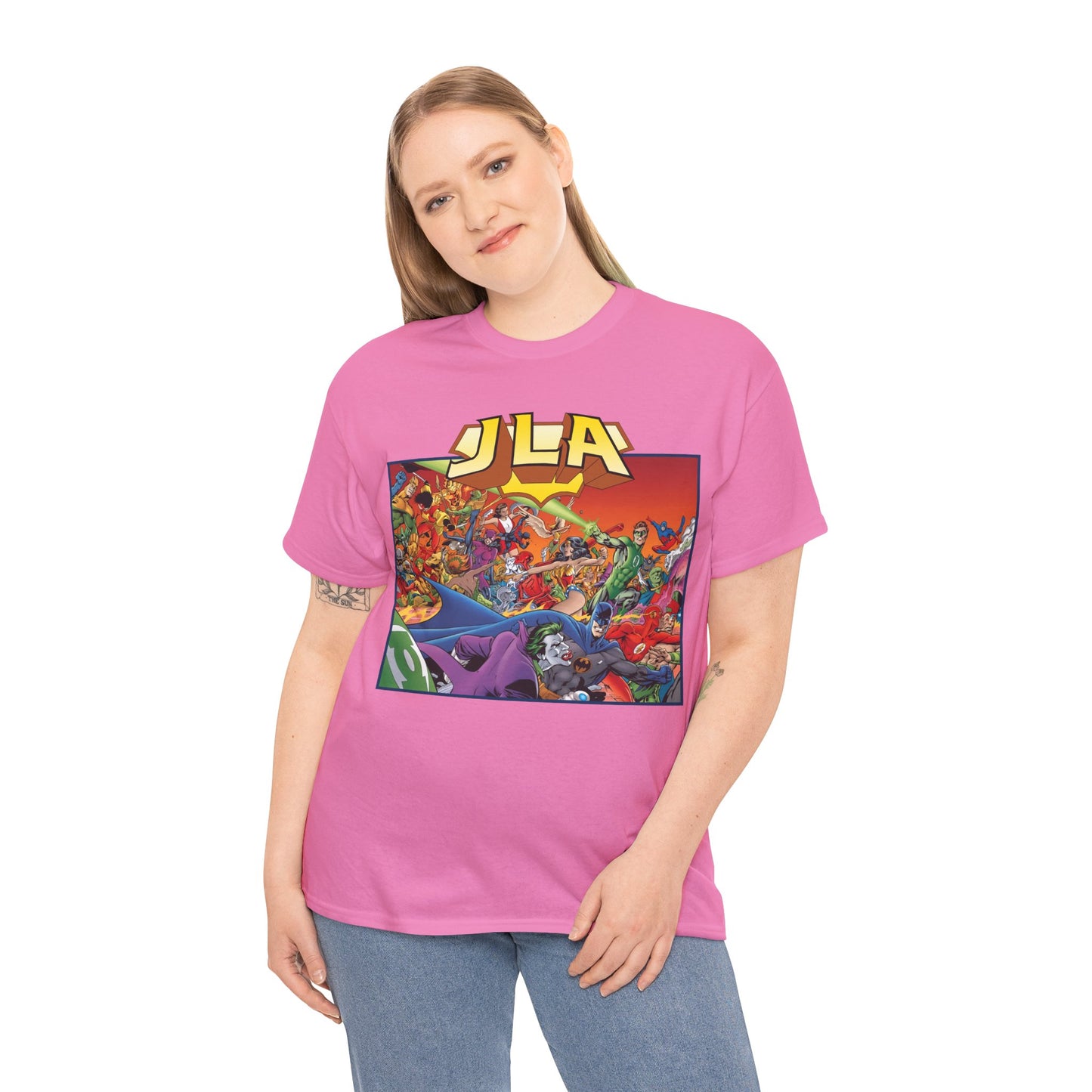 JLA: The Nail T-Shirt - Alan Davis Art - Green Lantern, Batman, Wonder Woman, Flash - DC Comics
